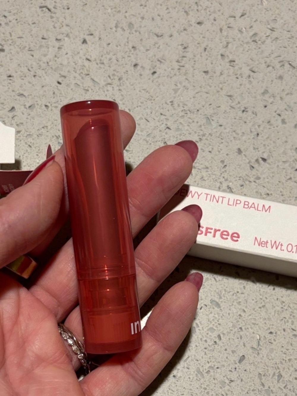 Innisfree Sheer Tint Lip Balm — Coral Red